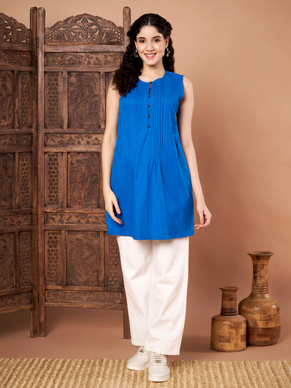 Blue Cotton Kurti for Women 