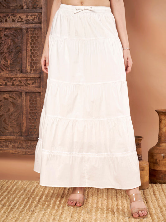 White Cotton Skirts for Women