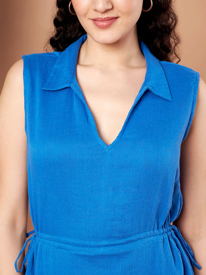 blue cotton dress