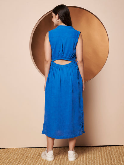 blue cotton dress