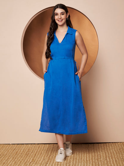 blue cotton dress